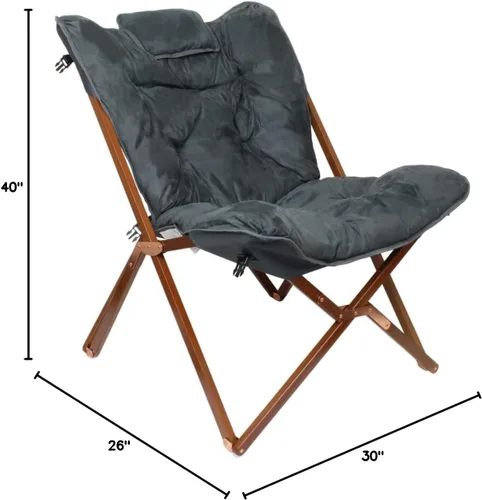 Miniatura 3 de Zenithen Silla plegable portátil plegable de madera para interiores, perfecta para dormitorios, dormitorios y salas de estar, uso para descansar