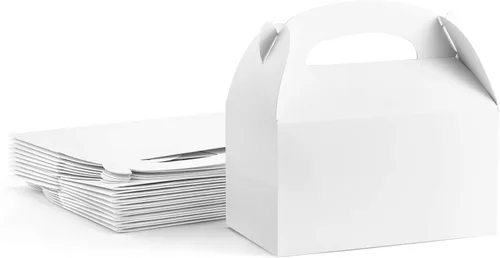 ValBox Paquete de 30 cajas de regalo de papel blanco a dos aguas, caja de regalo para fiestas de cumpleaños de niños, boda, baby shower, 6.2 x 3.5 x