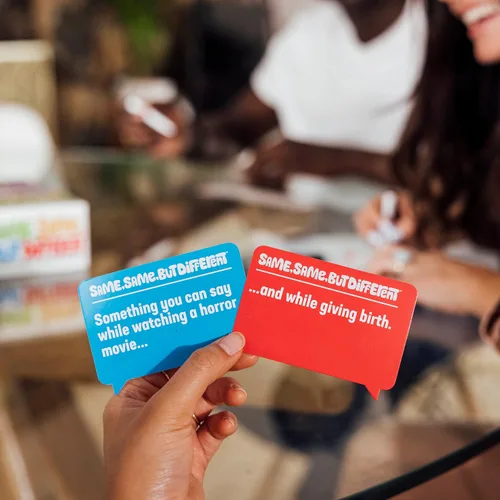 Miniatura 8 de Lo mismo pero diferente por relacionable, juegos para adultos para reuniones sociales de la noche de juegos, incluye 350 tarjetas, 8 marcadores
