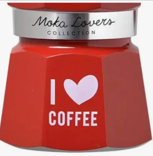 Miniatura 3 de BIALETTI Moka Express 3-Cup RED "I love coffee" (edición limitada)