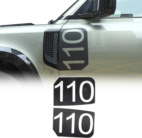 Miniatura 9 de Calcomanías de vinilo de PVC para Land Rover Defender 90 110 130 2020-2024 para guardabarros laterales (para Defender 130, fibra de carbono)