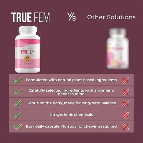 Miniatura 4 de Yuonry True Fem Capsules, vitamina 13 en 1, probióticos femeninos cápsulas vitamínicas para mujeres, 60