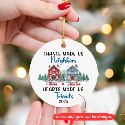 Miniatura 2 de Chance Made Us Neighbors - Adorno de Navidad personalizado para vecino, recuerdo de Navidad personalizado de agradecimiento de vecino, regalos