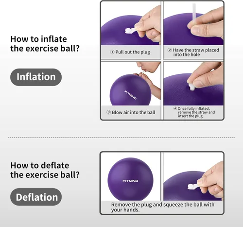 Miniatura 5 de FITMIND_Pelota de Pilates de 10 Pulgadas Antiestrés y Antideslizante Mini Bola de Yoga para Fitness, Entrenamiento del Núcleo, Terapia Física