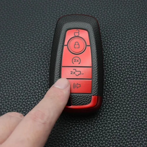 Miniatura 3 de Funda para llavero Ford Fusion F150 F250 F350 F450 F550 Edge Explorer Escape Mustang Smart Remote Car Accessories (rojo)