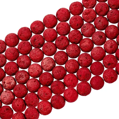 Miniatura 15 de PH PandaHall 620 piezas de cuentas de lava natural de 6 mm sin teñir, cuentas de piedra de lava gris, cuentas de chakra, cuentas sueltas redondas