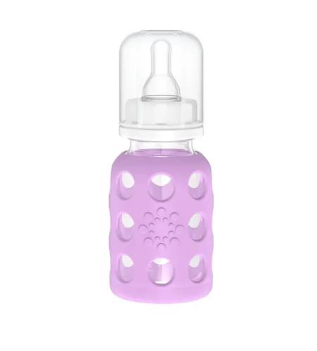 Miniatura 7 de Lifefactory Biberón de vidrio con funda protectora de silicona y etapa 2 pezón arándano 9 onzas (LF110020C4)