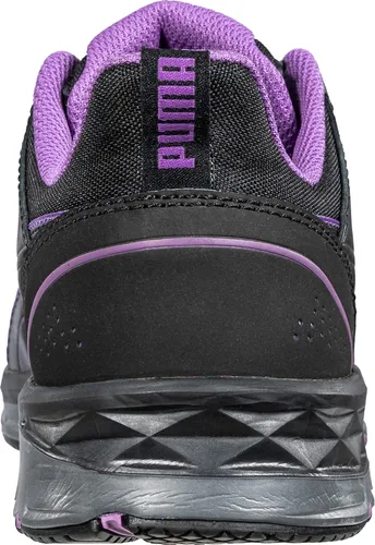 Miniatura 3 de PUMA Zapato industrial Stepper Low para mujer, color negro-morado, talla 8.5
