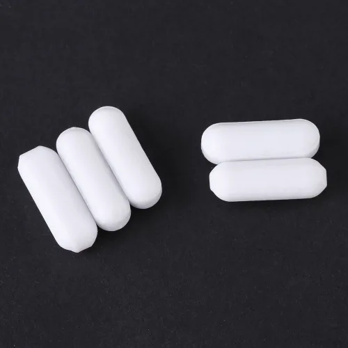 Miniatura 8 de Mezclador de pulgas magnético de PTFE de 5 piezas C5x15mm para soluciones de bajo volumen (1.7-6.8 fl oz) Lab Spinner White Small Stir Bar