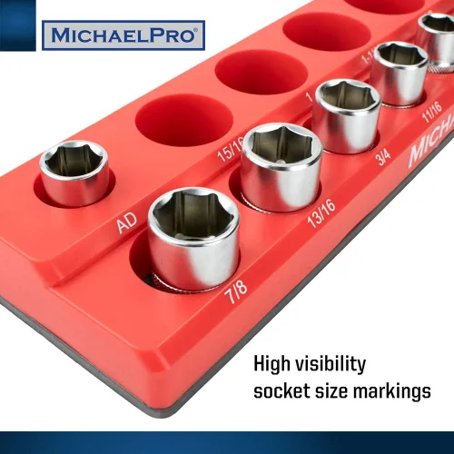 Miniatura 5 de MichaelPro MP014002 - Organizador magnético de zócalos, bandeja organizadora magnética de 3 piezas de 1/4 pulgadas, 3/8 pulgadas y 1/2 pulgadas