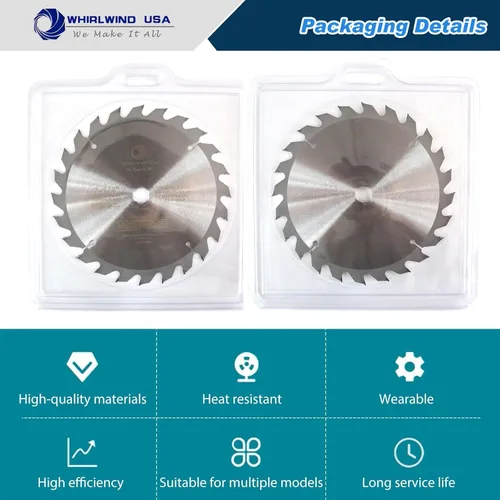 Miniatura 4 de MGSB - Hoja de sierra circular de 7 1/4 pulgadas y 24 dientes para madera, hoja de sierra de inglete inalámbrico de carburo / mesa, eje de 5/8