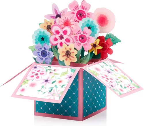 Miniatura 14 de Giiffu Paquete de 3 tarjetas emergentes 3D para el día de la madre, ramo de flores hechas a mano, tarjetas de felicitación con sobres y tarjetas