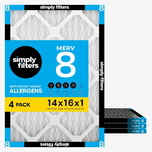 Miniatura 38 de Simply Filtro de aire de 10 x 20 x 1, Merv 8, MPR 600, paquete de 4, filtro de aire de horno para HVAC (tamaño real: 9.75 x 19.75 x 0.75 pulgadas)