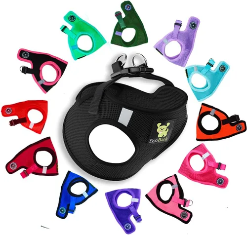 Miniatura 31 de EcoBark Arnés para perro – Arneses ecológicos para perros XXS, XS y pequeños – Chaleco de cuerpo pequeño reflectante y ajustable – Arnés de malla