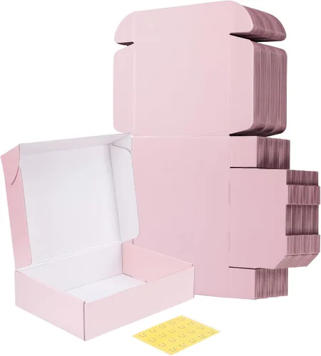 Miniatura 25 de RLAVBL Juego de 25 cajas de envío de 10 x 8 x 3, caja de cartón corrugado blanca para embalaje, correo, negocios Blanco