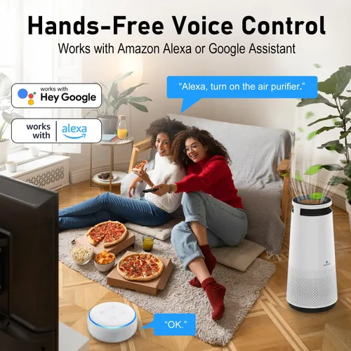 Miniatura 2 de DH Lifelabs Purificador de aire para el hogar, purificador de aire ionizador para alergias, filtro purificador de aire HEPA elimina el olor