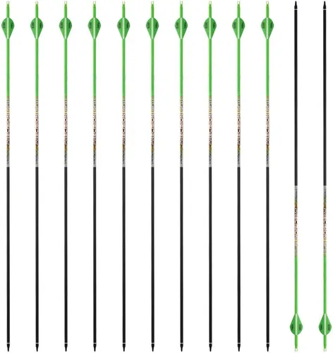 Miniatura 9 de Flechas de caza ST0.006 de 30/32 pulgadas para arco compuesto y recurvo, flechas de objetivo de tiro con arco 100% carbono con puntas extraíbles