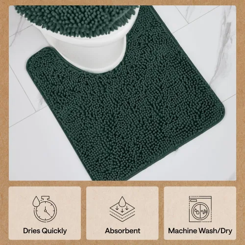 Miniatura 351 de Gorilla Grip - Tapete de baño de felpilla gruesa, suave y absorbente, secado rápido, de microfibra, con reverso de caucho, para piso de ducha, Nube