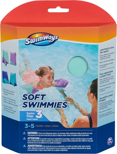 Miniatura 7 de SwimWays Soft Swimmies Flotadores para Niños Pequeños, Flotadores de Piscina Inflables para Aprender a Nadar y Flotadores de Brazo, Accesorios