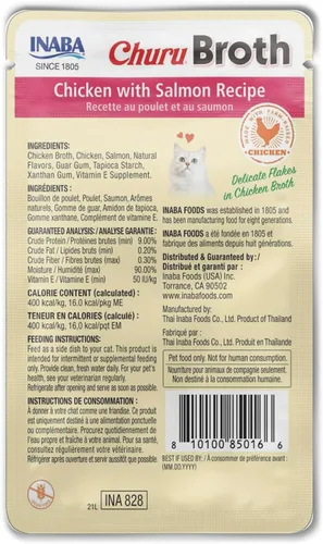 Miniatura 7 de INABA Caldo Churu para gatos, bolsa de guarnición, 1.4 onzas por bolsa, 12 bolsas, receta de pollo con salmón
