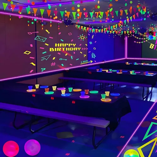 Miniatura 5 de THECHAM Tira de luz negra de 40 pies con control remoto, 720 cuentas de lámpara LED, luces flexibles de 12 V para fiesta brillante, regulable