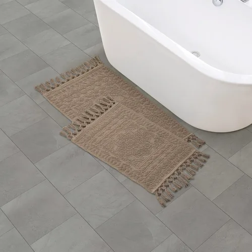 Miniatura 62 de French Connection Nellore Alfombras de Baño, Tapetes de Baño Tejidos y con Cuentas, Tapetes de Baño Duraderos y Gruesos para Baño y Alfombras