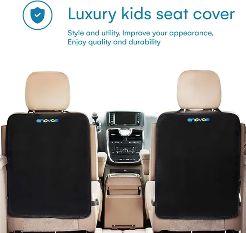 Miniatura 3 de Enovoe Protectores de asiento de automóvil para niños, paquete de 4 fundas de asiento trasero de automóvil de alta calidad que ofrecen protección