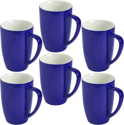 Miniatura 10 de homEdge Juego de tazas de porcelana, taza de 16 onzas para té, latte, moca, chocolate caliente, juego de 6, colores surtidos