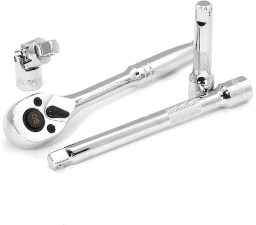 Miniatura 6 de Stark USA Llave de impacto SAE (5/16" a 3/4") y métrica (8 a 0.748 in) reversible de trinquete profunda y poco profunda, 6 puntos, trinquete, junta