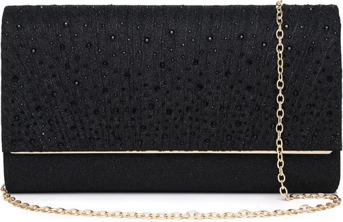 Miniatura 8 de DETARA Bolsas de noche para mujer, con lentejuelas con purpurina, bolso de mano brillante para mujer, bolso formal de boda, fiesta, baile