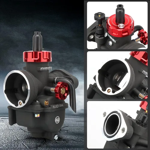 Miniatura 4 de Carburador NIBBI PE22mm, Compatible con motores de motocicleta de brida de 125cc 130cc 140cc, con jet piloto principal, compatible con Apollo RFZ125
