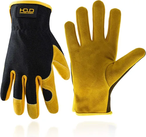 Miniatura 7 de HANDLANDY HLDD Men Leather Gardening Gloves, Utility Work Gloves for Gardening, Yardwork, Construction, Mechanics