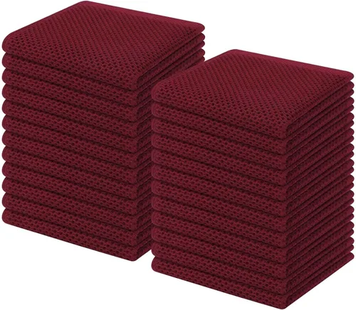 Miniatura 146 de Homaxy Paños de cocina de 100% algodón con tejido de gofre, ultra suaves, absorbentes, de secado rápido, 12 x 12 pulgadas, paquete de 6, amarillo