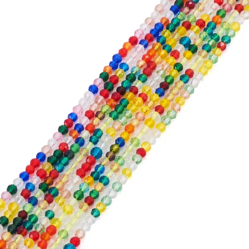 Miniatura 52 de Elecrelive 660 piezas Cuentas de Cristal Briolette de 4mm Cuentas de Vidrio Rondelle Color AB Cuentas de Vidrio Facetadas Sueltas para Bisutería