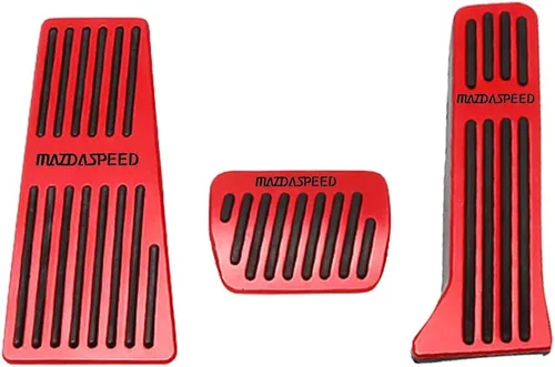 Miniatura 26 de Great-luck Fundas de pedal de acelerador de gas de aleación de aluminio, antideslizantes, sin perforación, kit de accesorios de 2 piezas/juego Rojo