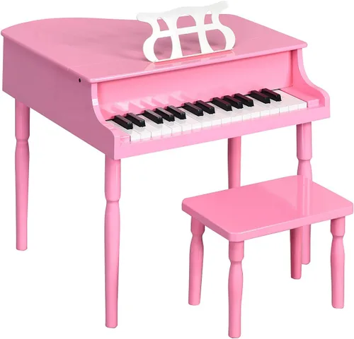 Miniatura 15 de Costzon Piano Clásico para Niños, Piano de Juguete de Madera con 30 Teclas, con Soporte para Partituras y Banco, Mini Juguete Musical para Niños