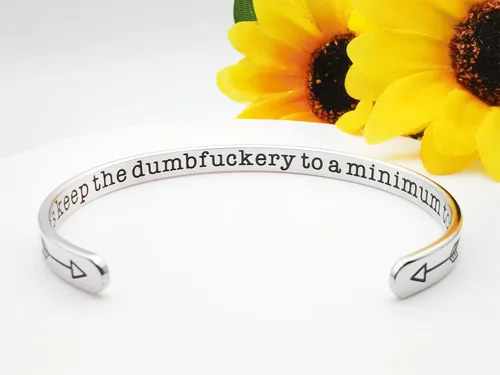 Miniatura 99 de Pulseras inspiradoras para mujer, joyería de acero inoxidable, con refranes, pulsera motivacional con mensaje oculto, pulseras grabadas para mejor