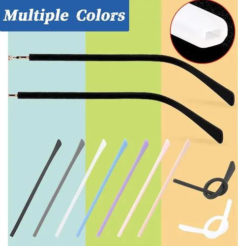 Miniatura 7 de Patillas de repuesto para gafas, antideslizantes y largas de silicona para lentes de metal fino