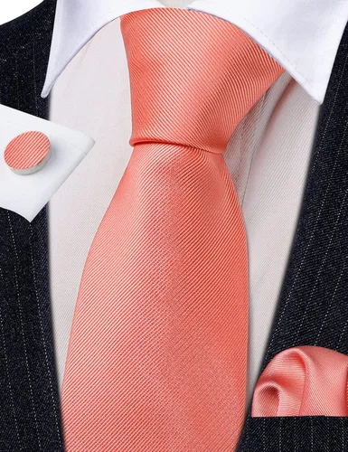 Miniatura 153 de Barry.Wang Juego de corbatas a cuadros para hombre con pañuelo gemelos de rayas clásicas