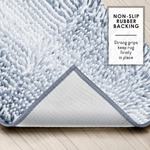 Miniatura 5 de Hearth & Harbor Alfombras de baño, tapete de baño de chenilla - Alfombras de baño lavables a máquina para baño con respaldo antideslizante de goma