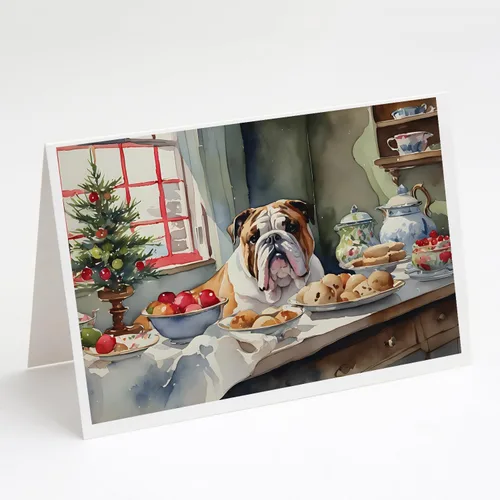 Miniatura 182 de Caroline's Treasures DAC3884GCA7P Paquete de 8 tarjetas en blanco de Navidad con galletas de husky siberiano Tarjetas de felicitación con sobres