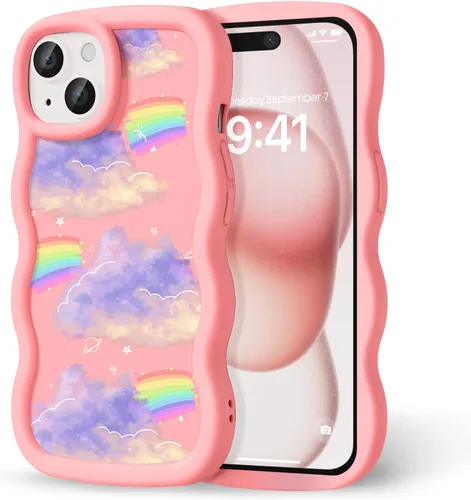 Miniatura 99 de Compatible con iPhone SE/8/7 Funda para Mujeres y Niñas, Marco Ondulado Rizado con Patrón Lindo, Estética Delgada Suave Silicona TPU Parachoques