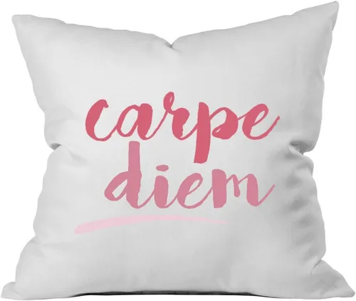 Miniatura 9 de Oh, Susannah Carpe Diem - Funda de almohada cursiva de 18 x 18 pulgadas, fundas de almohada inspiradoras doradas