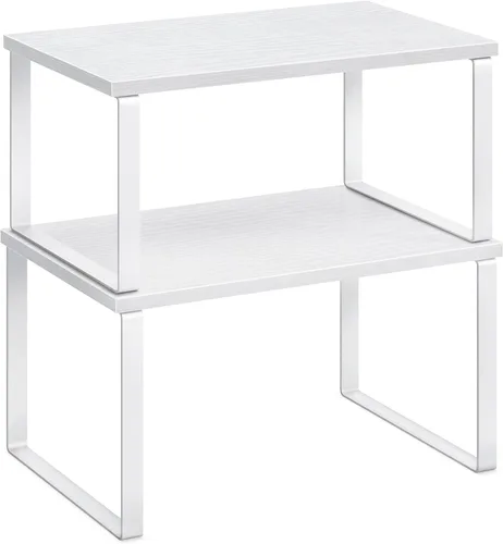 Miniatura 22 de SONGMICS Estante Organizador de Gabinete, Juego de 2 Estantes de Encimera de Cocina, Almacenamiento de Cocina, Estante de Especias, Apilable