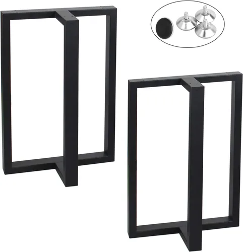 Miniatura 30 de MBQQ Patas para muebles de 15.7" de altura 17.7" de ancho, tubo cuadrado rústico decorativo, patas de mesa de metal resistente, patas de escritorio