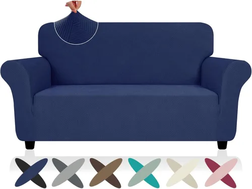 Miniatura 51 de ZNSAYOTX Funda súper elástica para silla (30"-47"), nuevas fundas de silla a rayas para sala de estar, aptas para perros y mascotas, protector