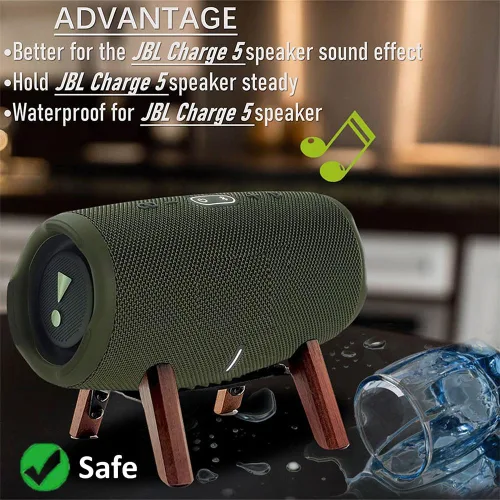 Miniatura 4 de Soporte de madera real compatible con altavoz portátil JBL Charge 5, Charge 6, soporte de trípode, soporte de madera estable y resistente utilizado