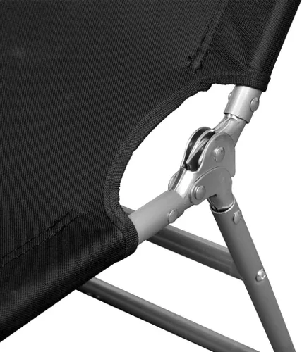 Miniatura 6 de Sillas de playa ligeras para adultos, tumbona plegable con cojín para la cabeza, acero recubierto de polvo, negro, sillón reclinable de campamento