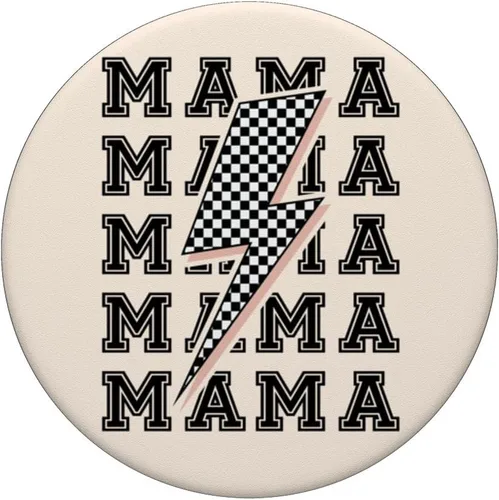 Miniatura 3 de MAMA Lightning Bolt - PopSockets con diseño a cuadros PopGrip intercambiables