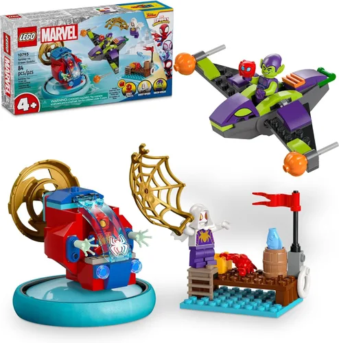 LEGO Marvel Spidey vs Green Goblin, juguete de superhéroe con figura de duende verde, juguete de Marvel para jóvenes fanáticos de superhéroes,